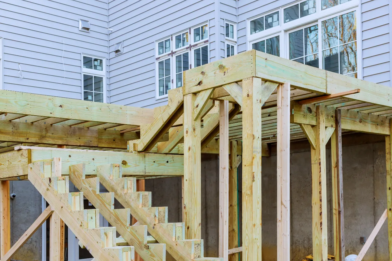 Multi-level deck Connecticut home